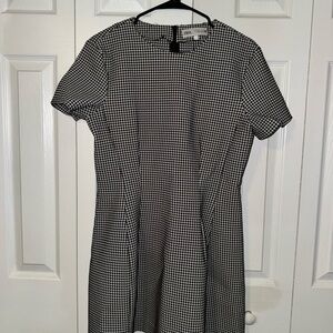 Zara Black and White A-Line Mini Dress with Peter Pan Collar